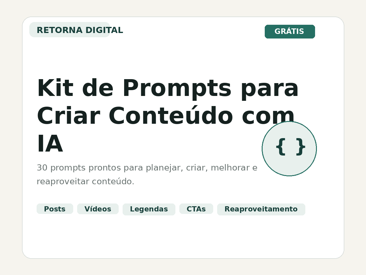 Capa do Kit de Prompts para Criar Conteúdo com IA