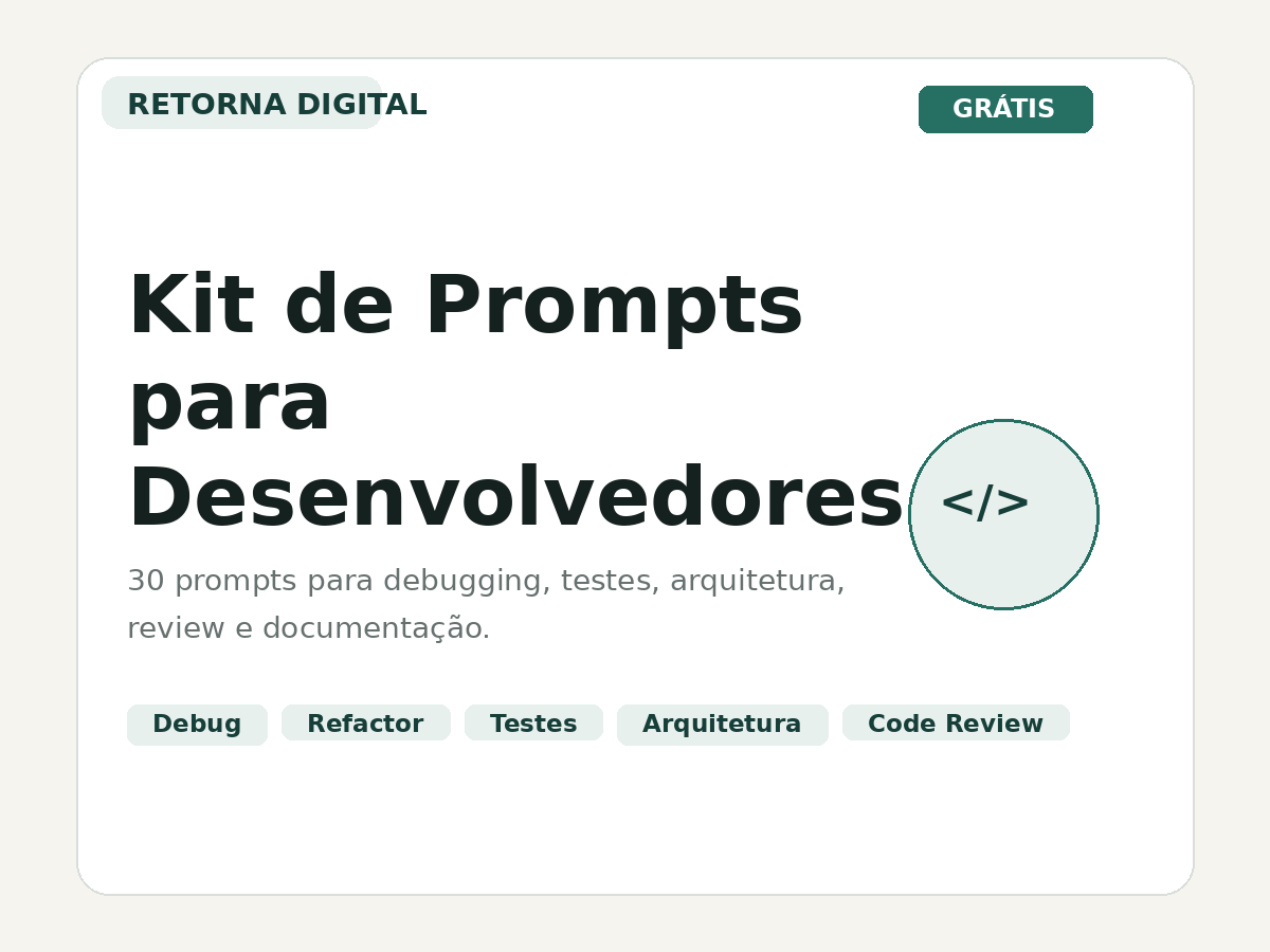 Capa do Kit de Prompts para Desenvolvedores