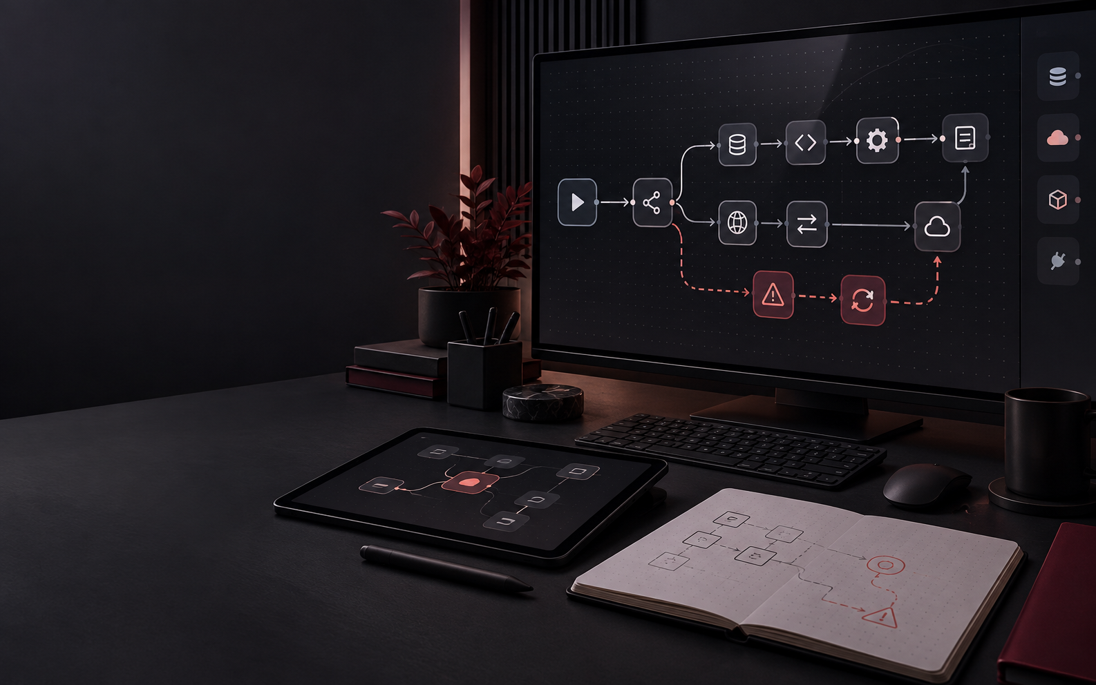 Estação de automação com workflows, integrações e tratamento de erros